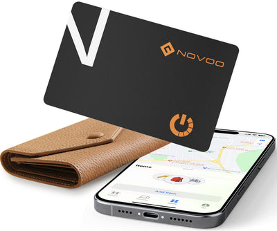 NOVOO Dünne Geldbörsen Tracker Karte Geldbörsenfinder Air Tag kompatibel mit Apple Find My (nur iOS), Gegenstände Item Finder für Gepäckanhänger, Handys, Reisepässe- NFC1-207C-N3