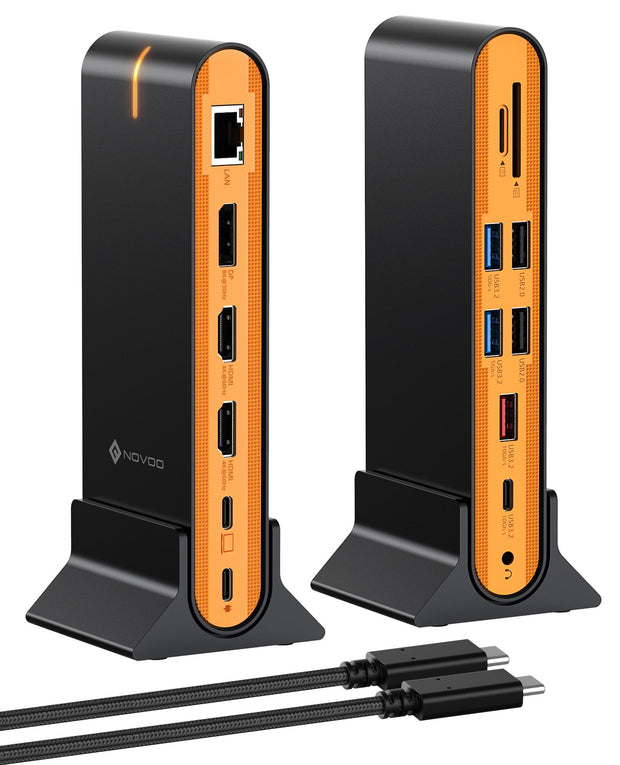 NOVOO Dock USB-C 7-in-1, HDMI 4K 60Hz, USB-A/C, Ethernet, PD 100W NOVOO Dock USB-C 7-in-1, HDMI 4K 60Hz, USB-A/C, Ethernet, PD 100W