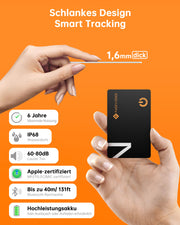 NOVOO Dünne Geldbörsen Tracker Karte Geldbörsenfinder Air Tag kompatibel mit Apple Find My (nur iOS), Gegenstände Item Finder für Gepäckanhänger, Handys, Reisepässe- NFC1-207C-N3