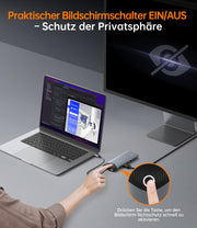 NOVOO USB C Docking Station Triple Display 15 in 1 Dual 4K@60Hz HDMI USB C Hub VGA Adapter Gigabit Ethernet 100W PD,10Gbps USB A+C Datenports,SD/TF Multiport Dock für MacBook HP Dell Lenovo Surface- NHM15S-168H