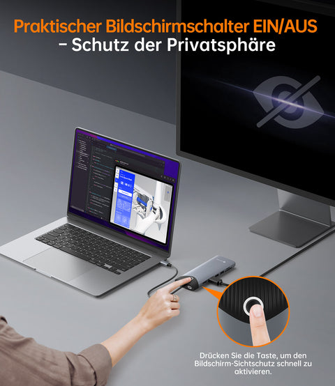 NOVOO USB C Docking Station Triple Display 15 in 1 Dual 4K@60Hz HDMI USB C Hub VGA Adapter Gigabit Ethernet 100W PD,10Gbps USB A+C Datenports,SD/TF Multiport Dock für MacBook HP Dell Lenovo Surface- NHM15S-168H