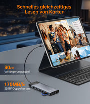 NOVOO USB C Docking Station Triple Display 15 in 1 Dual 4K@60Hz HDMI USB C Hub VGA Adapter Gigabit Ethernet 100W PD,10Gbps USB A+C Datenports,SD/TF Multiport Dock für MacBook HP Dell Lenovo Surface- NHM15S-168H