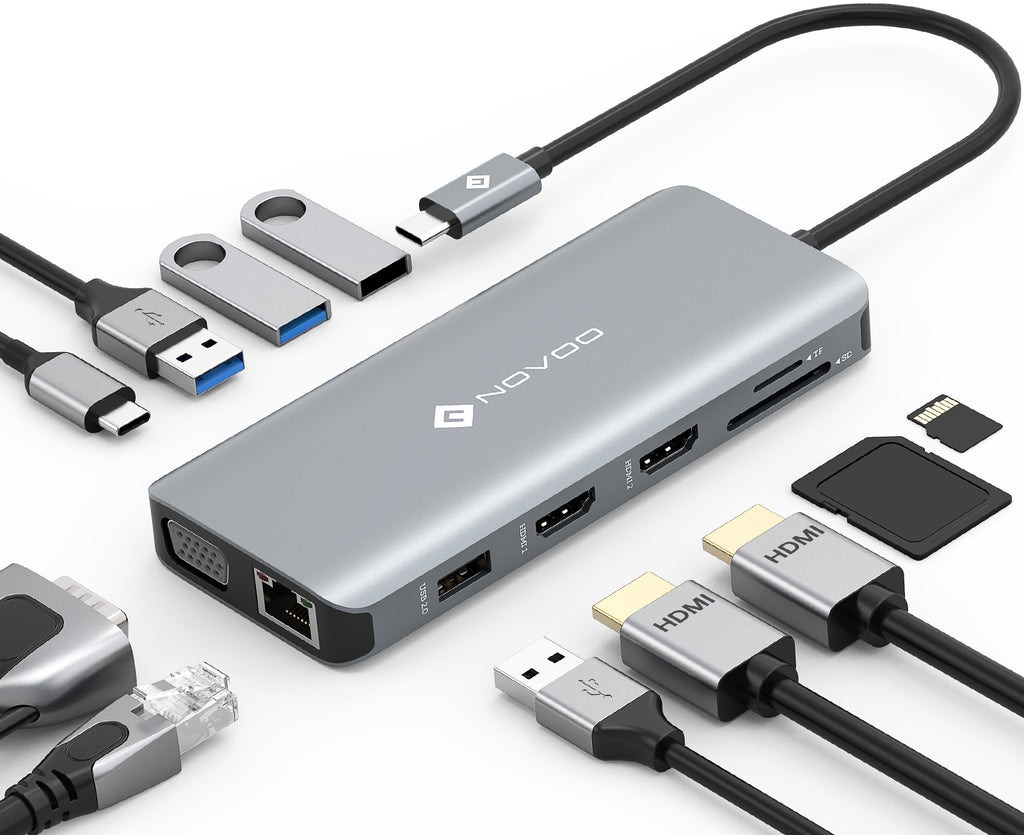 Einbau USB-Hub 2 in 1 Silbergrau USB und USB-C, silbergrau, Steckdose für  Smartphone, Tablet, E-Reader Möbeleinbau 12V silbergrau