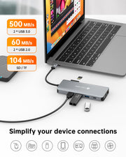 NOVOO Docking Station Triple Display USB C Hub Dual 4K HDMI+VGA USB C Adapter,Gigabit Ethernet RJ45, PD 100W,4 USB Datenports,SD/TF Kartenleser Multiport für MacBook M1 M2 Dell Lenovo Surface Laptops-RM11 NHM11D-111S2