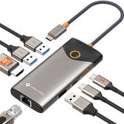 NOVOO USB C Hub 4K@60Hz HDMI Gigabit Ethernet 7-in-1 USB C Adapter MacBook Pro Air Dock,4K HDMI,3USB-A+1USB-C Datenanschlüsse,100W PD Docking Station für MacBook,Surface,Dell und mehr Typ C Geräten- NH07D-168D