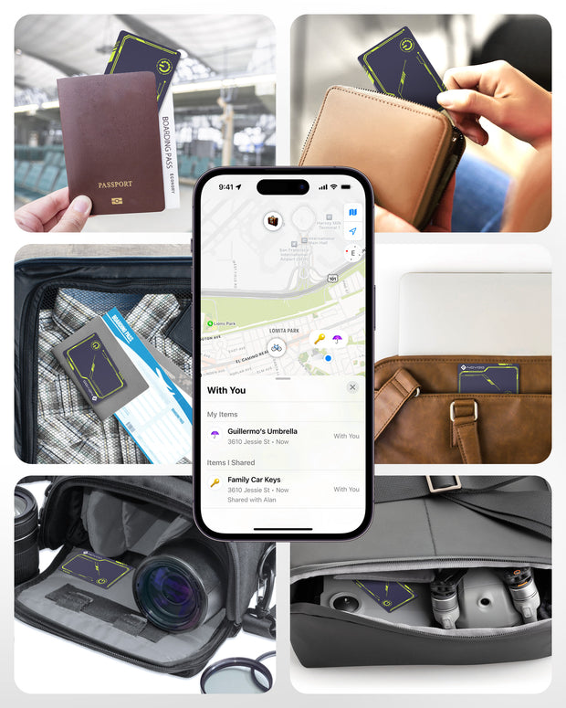 NOVOO Air Tag Karte Wallet Tracker Card Thin 1,6mm Smart Bluetooth Tag Kompatibel mit Apple Wo ist? APP (nur iOS), 6 Jahre Batterielebensdauer GPS Item Finder für Geldbörse,Gepäckanhänger,Reisepass- NFC1-207C-VL