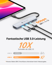 NOVOO USB C Hub 4K@60Hz HDMI Adapter 5-IN-1 USB-C Datenports, PD 100W, 2 USB-A, Multiportadapter Kompatibel Mit MacBook Air/Surface/XPS/Galaxy S24/iPhone 16/Steam Deck- NH05D-155B