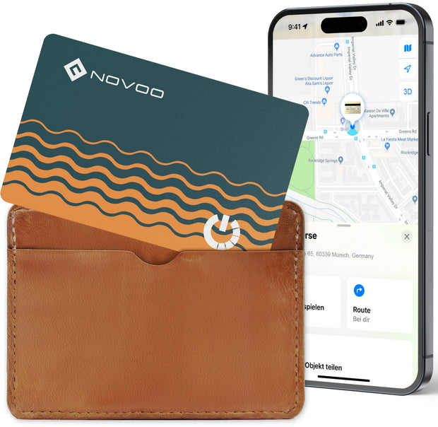 NOVOO Air Tag Karte Wallet Tracker Card Thin 1.6mm Geldbörsenfinder Kompatibel mit Apple Wo ist? APP (iOS NUR, Android Not Supported) Item Finder für Reisekoffer/Geldbeutel/Koffer- NFC2-207C-N2