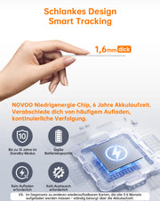 NOVOO Air Tag Karte Wallet Tracker Card Thin 1.6mm Geldbörsenfinder Kompatibel mit Apple Wo ist? APP (iOS NUR, Android Not Supported) Item Finder für Reisekoffer/Geldbeutel/Koffer- NFC2-207C-N2