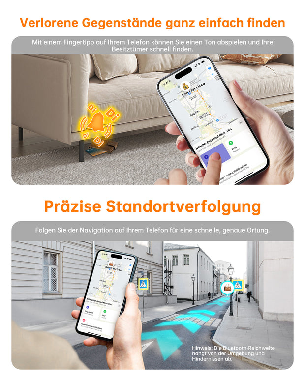 NOVOO Air Tag Karte Wallet Tracker Card Thin 1.6mm Geldbörsenfinder Kompatibel mit Apple Wo ist? APP (iOS NUR, Android Not Supported) Item Finder für Reisekoffer/Geldbeutel/Koffer- NFC2-207C-N2