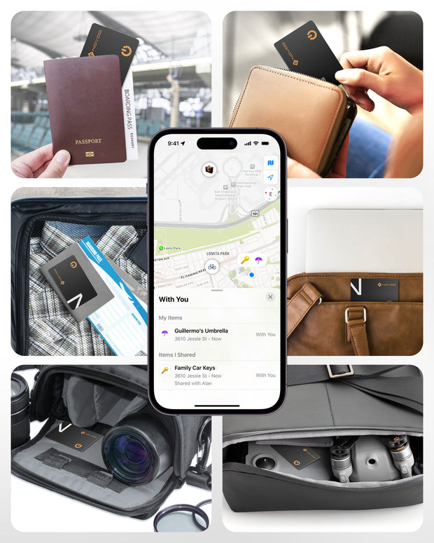 NOVOO Air Tag Karte Wallet Tracker Card Thin 1.6mm Geldbörsenfinder Kompatibel mit Apple Wo ist? APP (iOS NUR, Android Not Supported) Item Finder für Reisekoffer/Geldbeutel/Koffer- NFC2-207C-N2